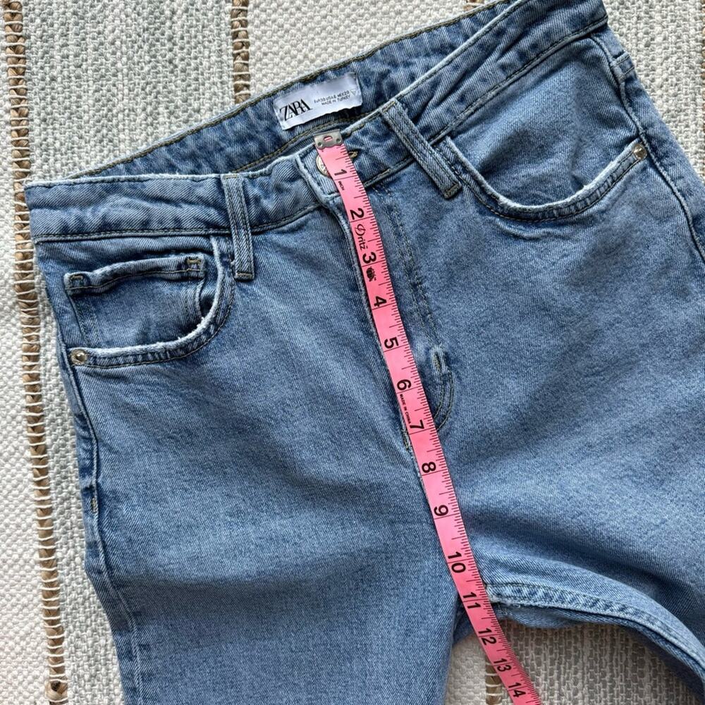 Zara Light Blue Slim Leg High Rise Cropped Jeans Women’s Size 6 - Picture 5 of 8